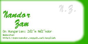 nandor zam business card